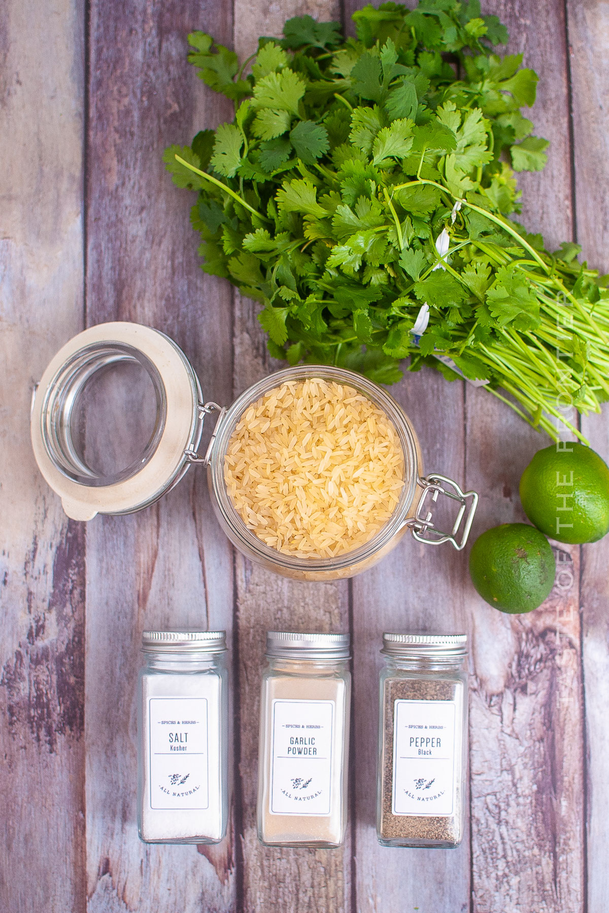 Instant Pot Cilantro Lime Rice ingredients