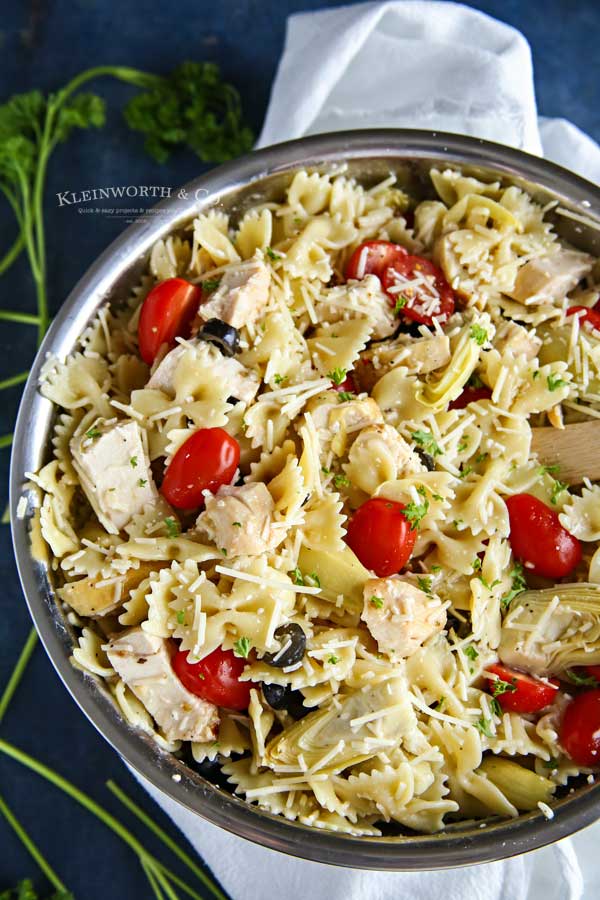 Easy Side Dish - Greek Feta Chicken Pasta Salad