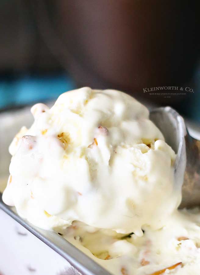 homemade ice cream recipe- Salted Caramel Pretzel Ice Cream