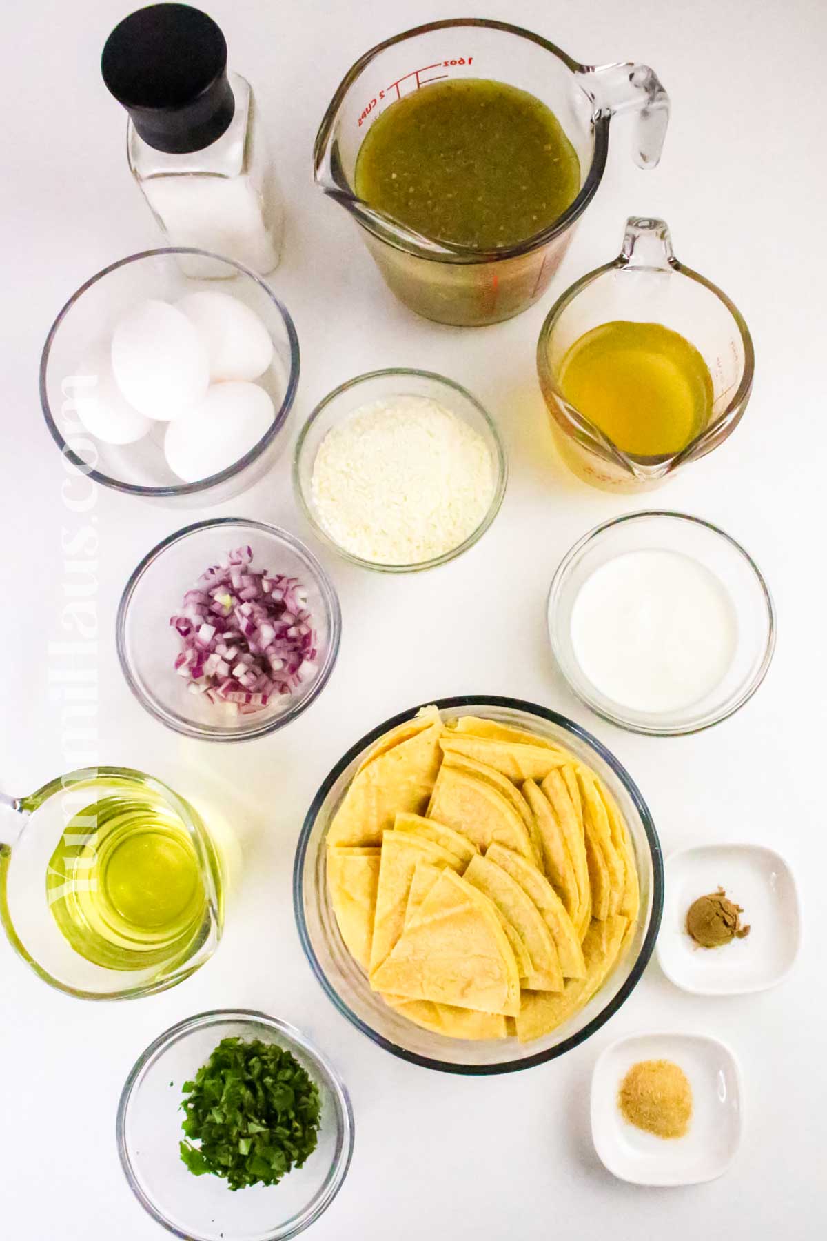 Chilaquiles Verde ingredients
