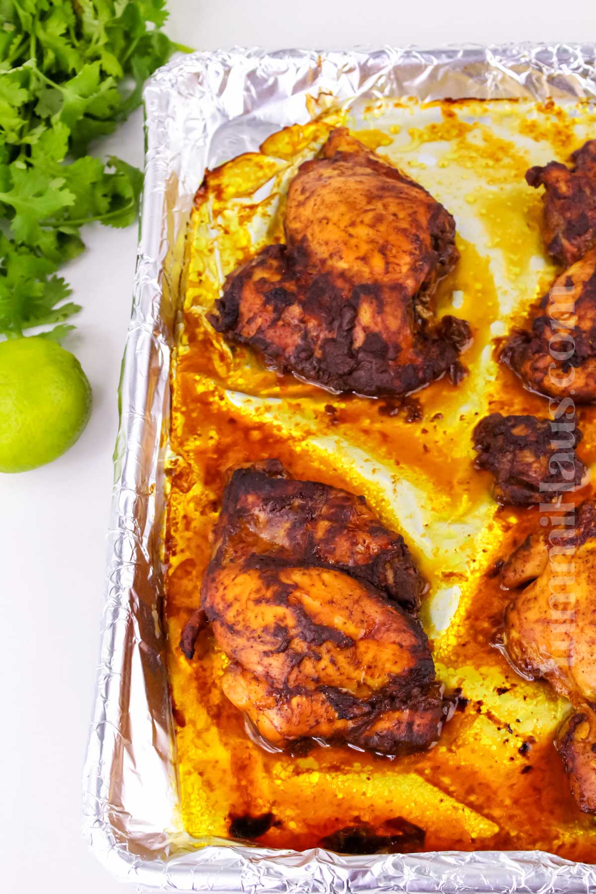 baked chicken on a sheet pan