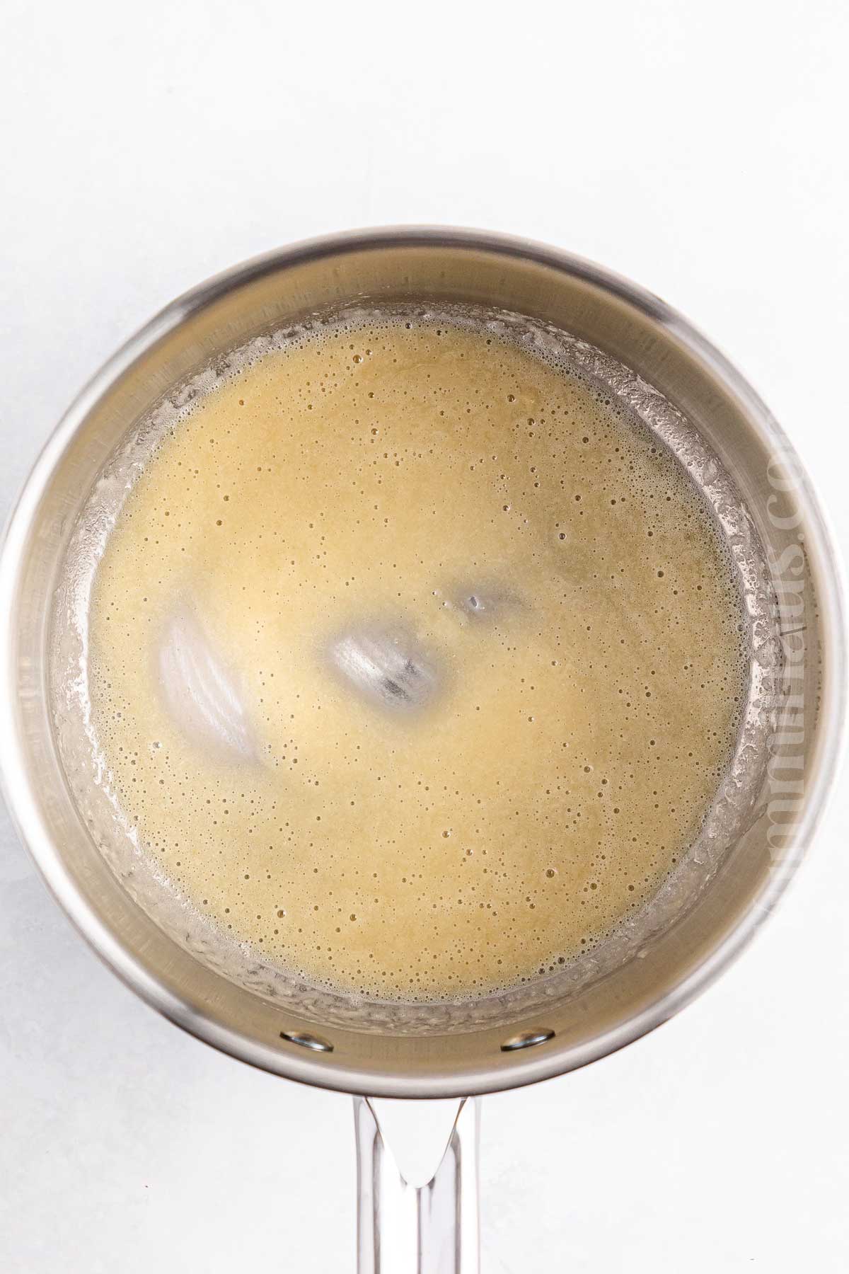 roux in the saucepan