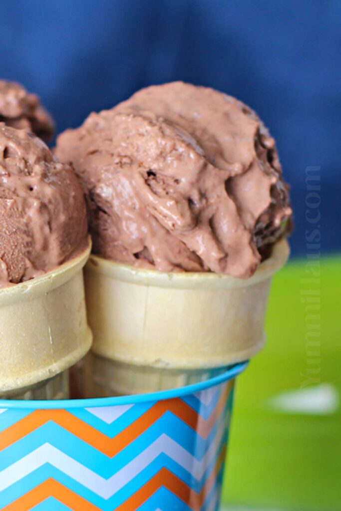 frozen yogurt in a cone
