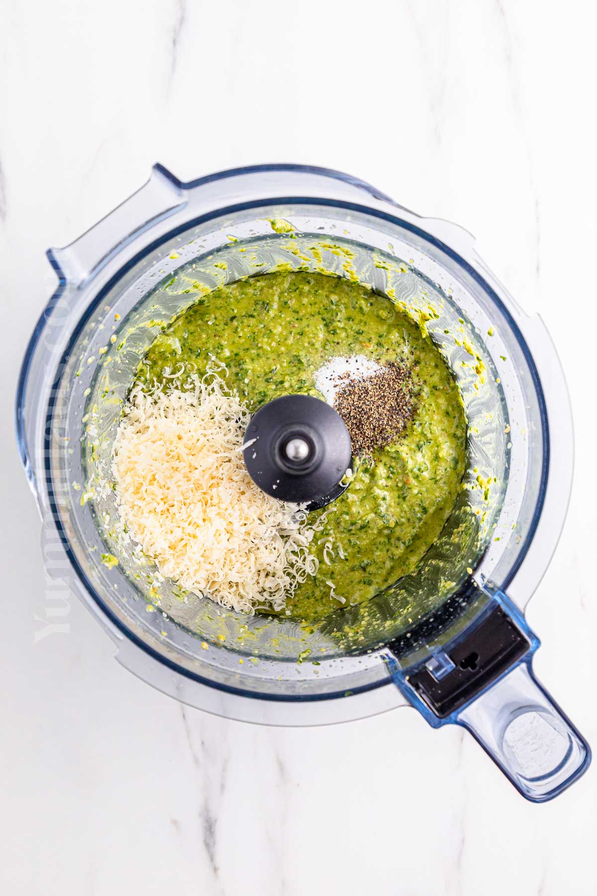 blending the ingredients