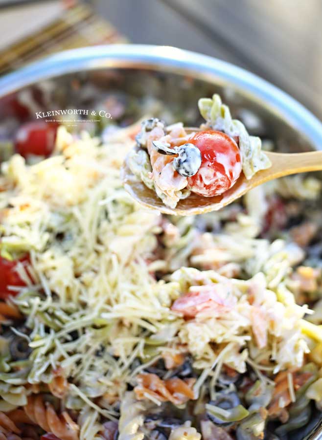 easy pasta salad recipe - Parmesan Ranch Pasta Salad