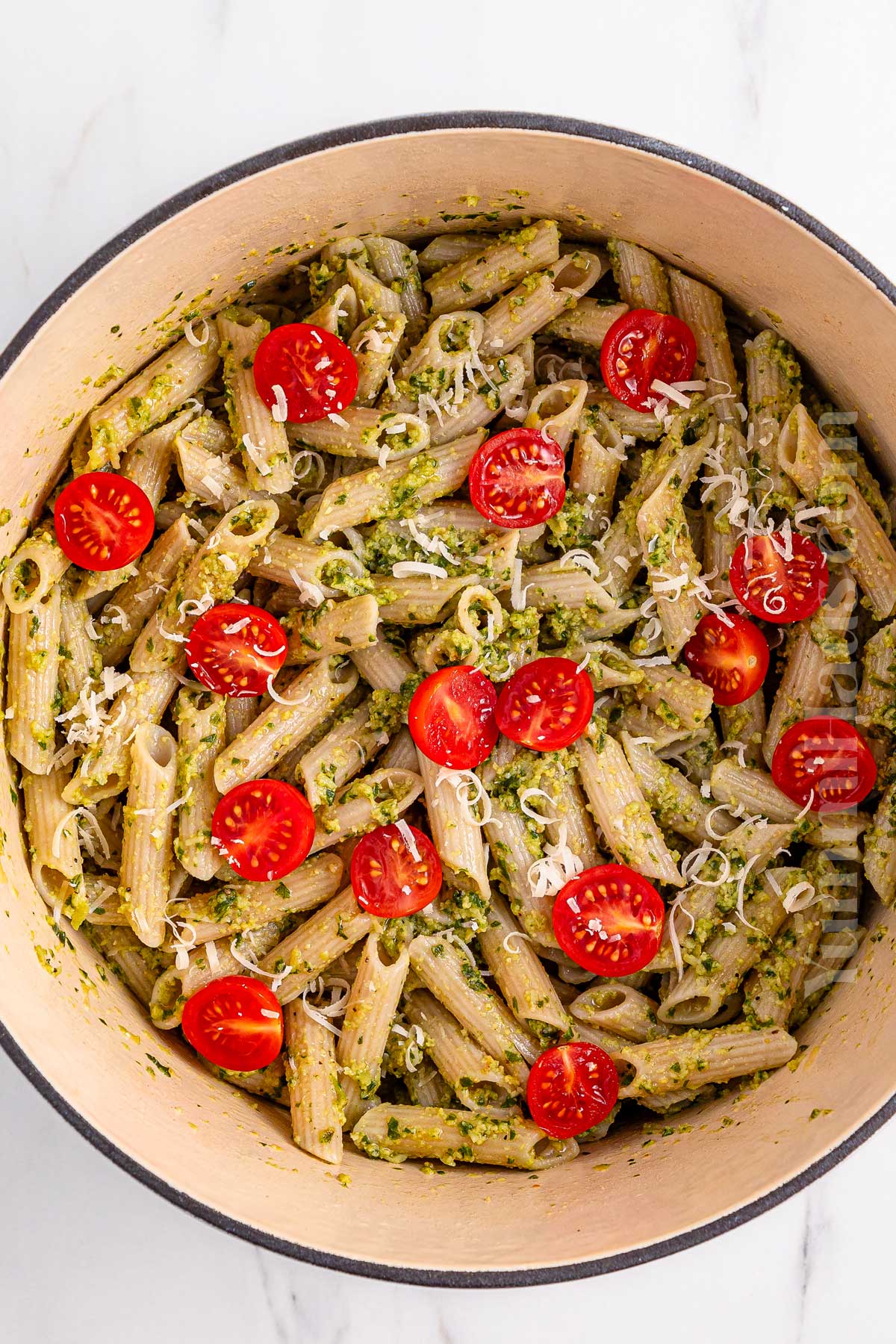 noodles with basil pesto