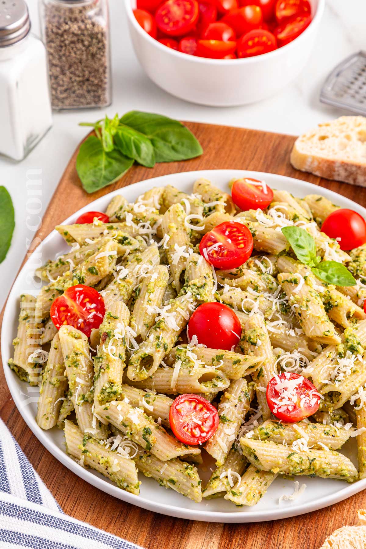 pasta dinner with homemade sauce