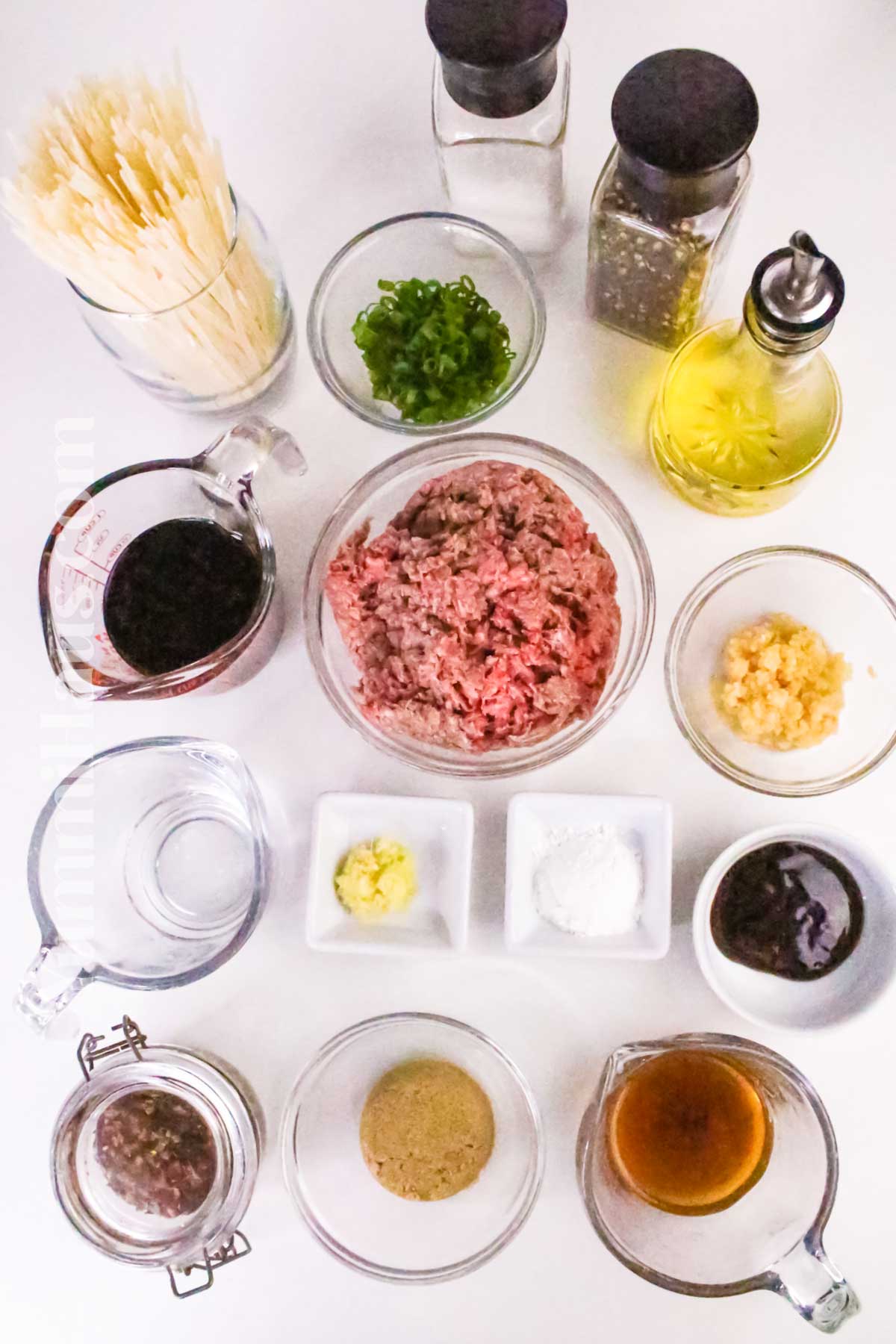 Mongolian Ground Beef Noodle ingredients