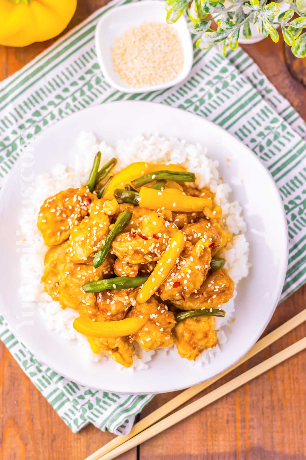 Panda Sesame Chicken dinner