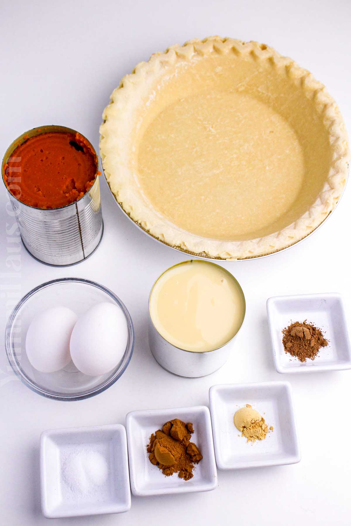 Pumpkin Pie with Sweetened Condensed Milk ingredients