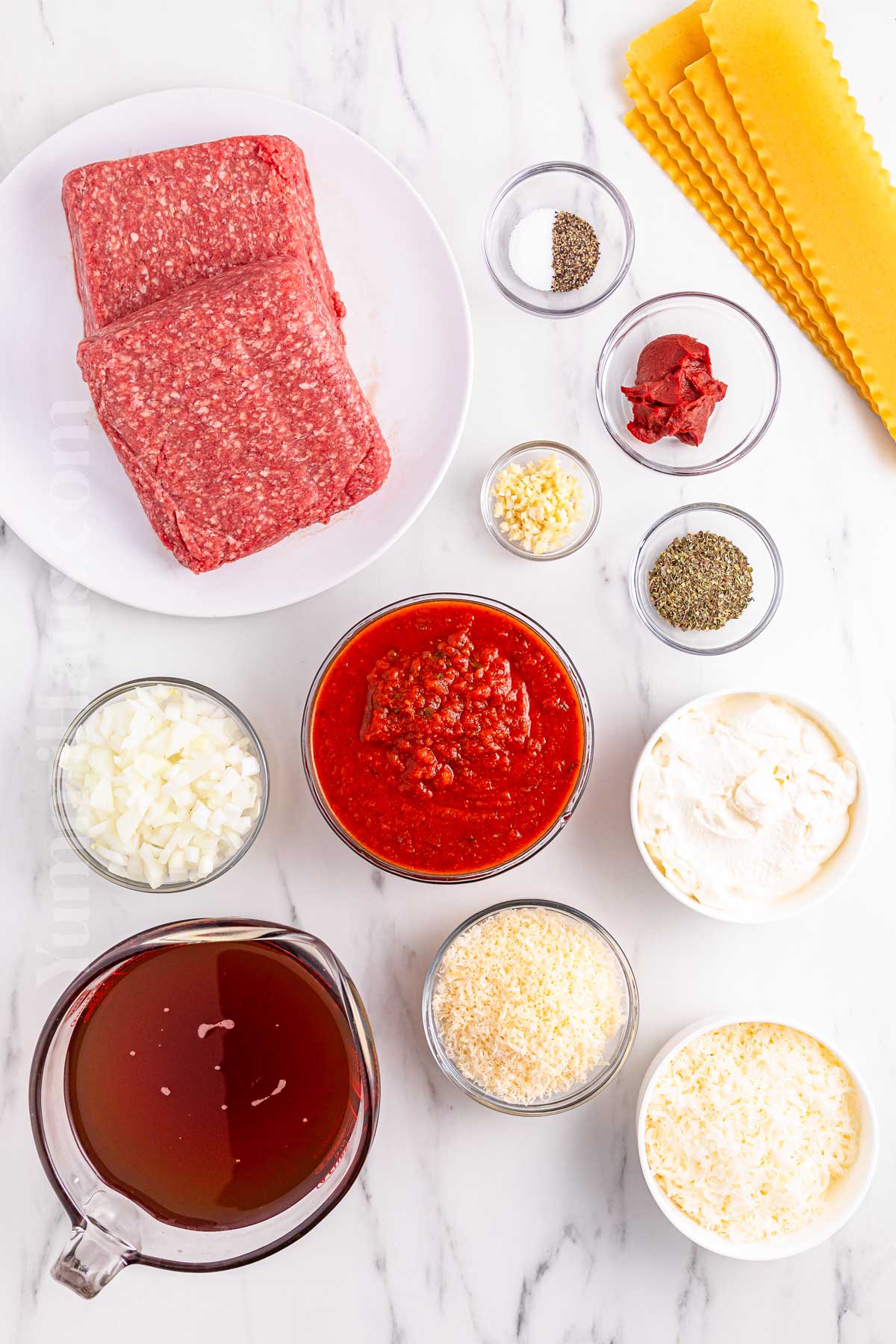 Slow Cooker Lasagna Soup ingredients
