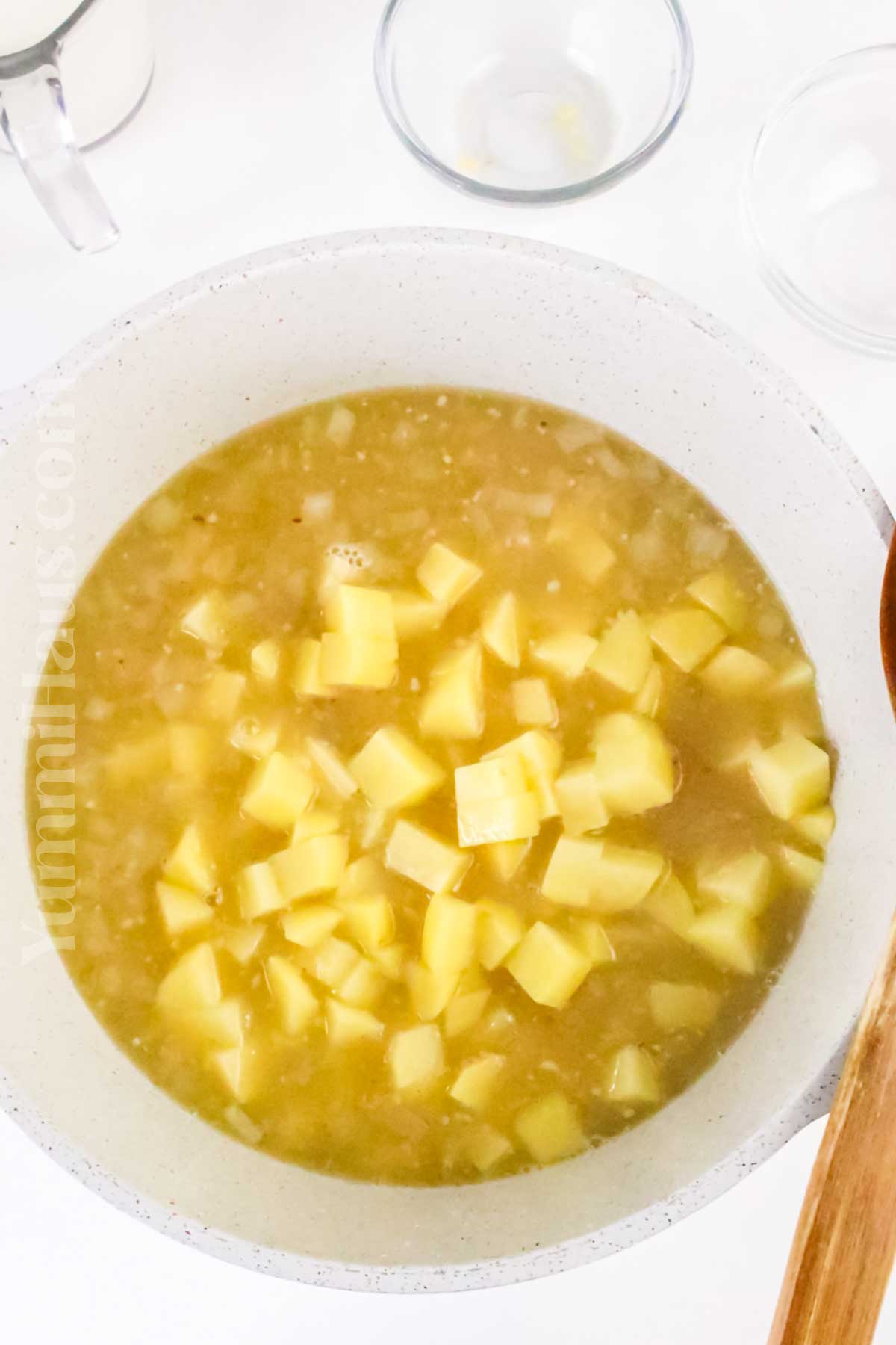 making the potatoes