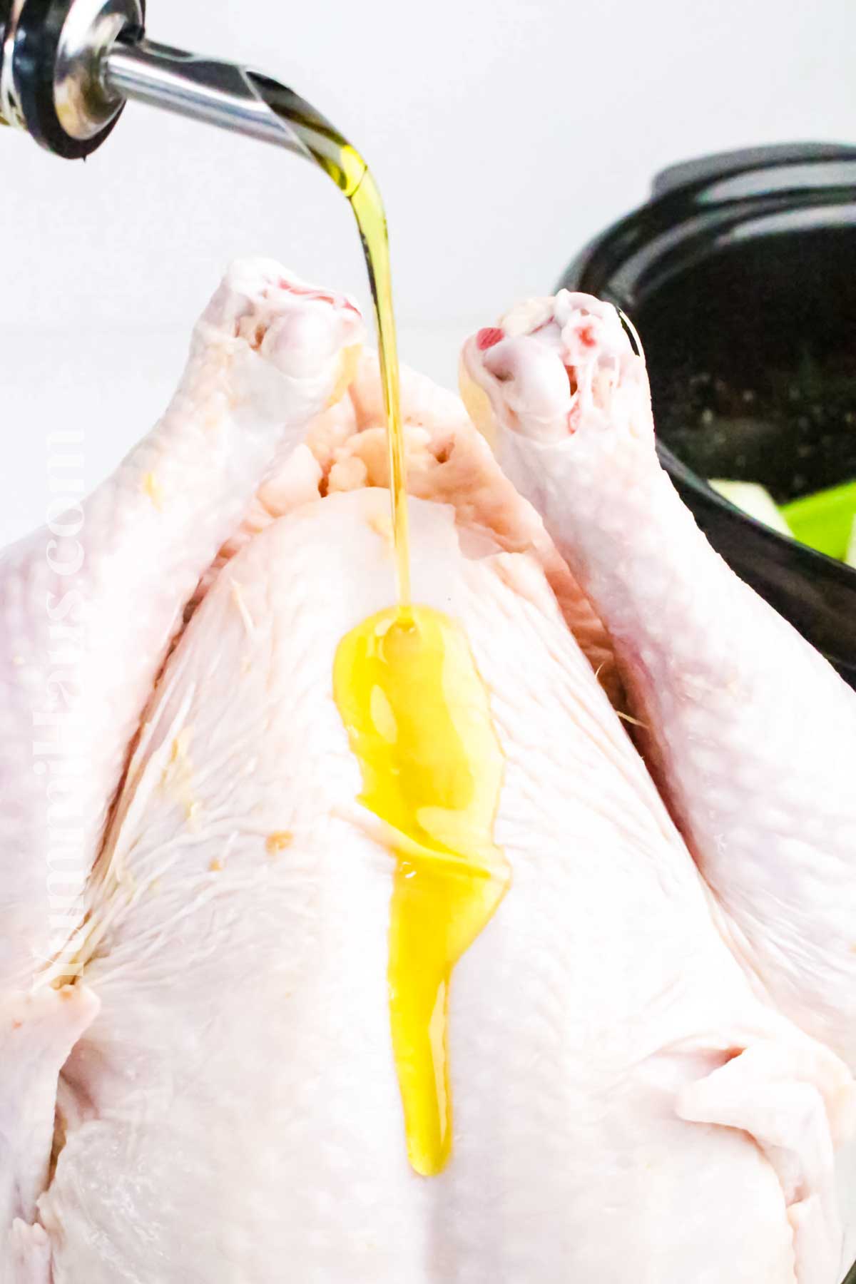 oiling the chicken
