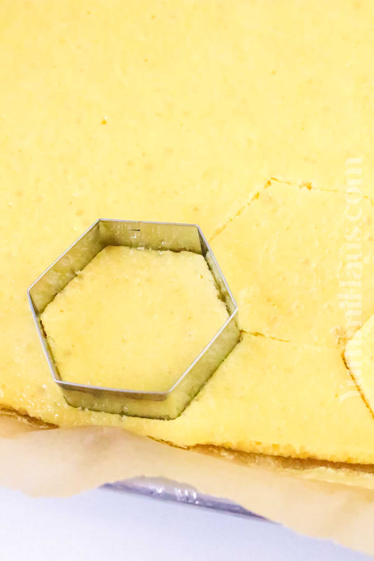 cutting the hexagon shape
