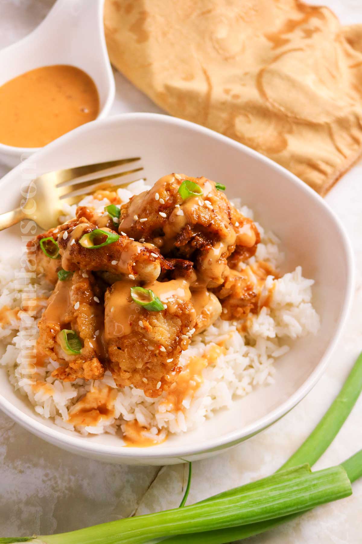 crispy chicken with sauce