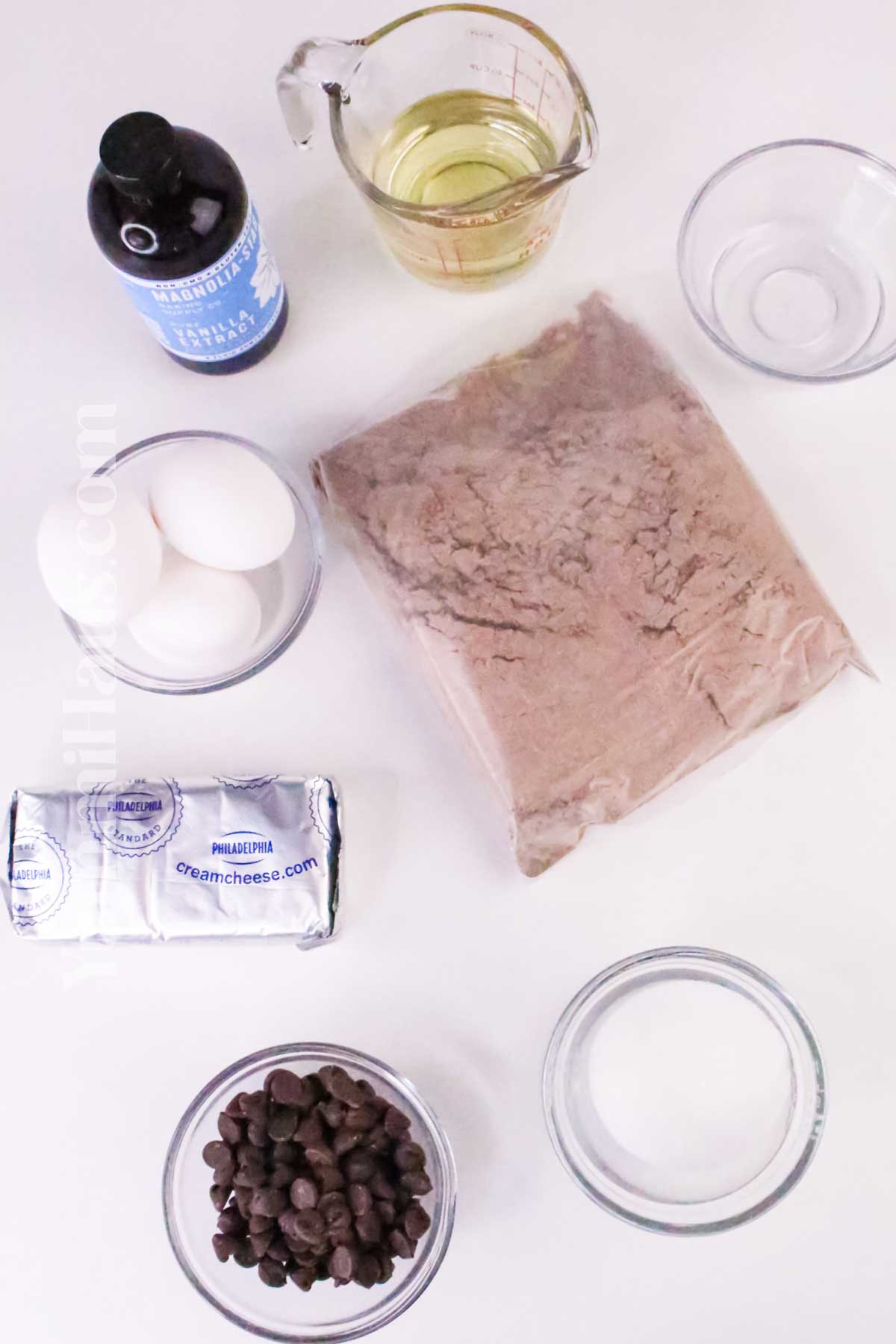 Cheesecake Chocolate Brownie ingredients
