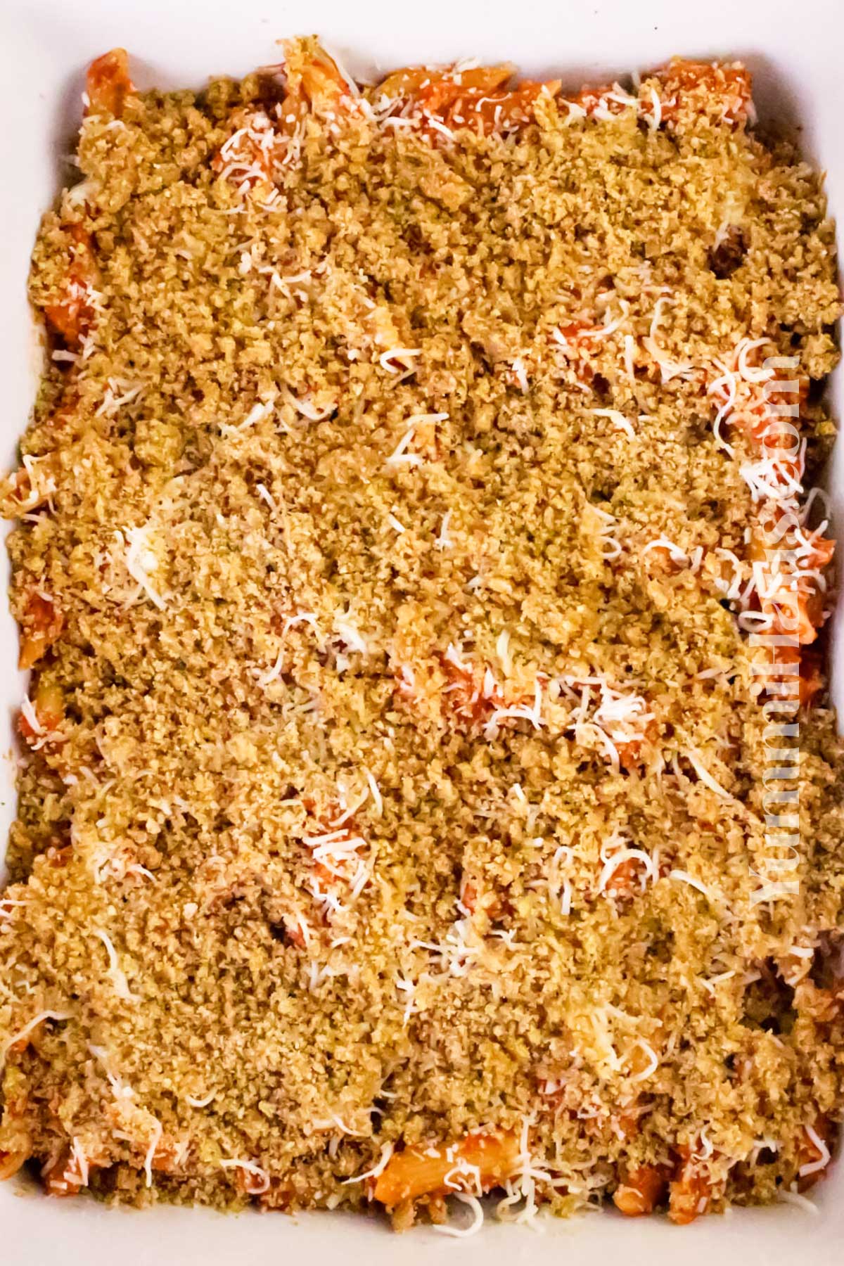 adding the crumb topping