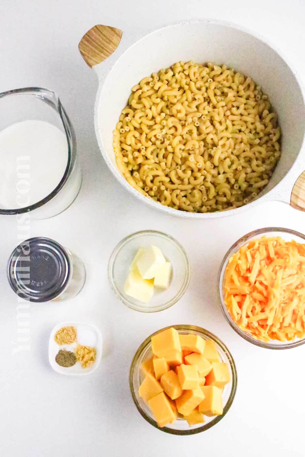 Slow Cooker Macaroni and Cheese ingredients