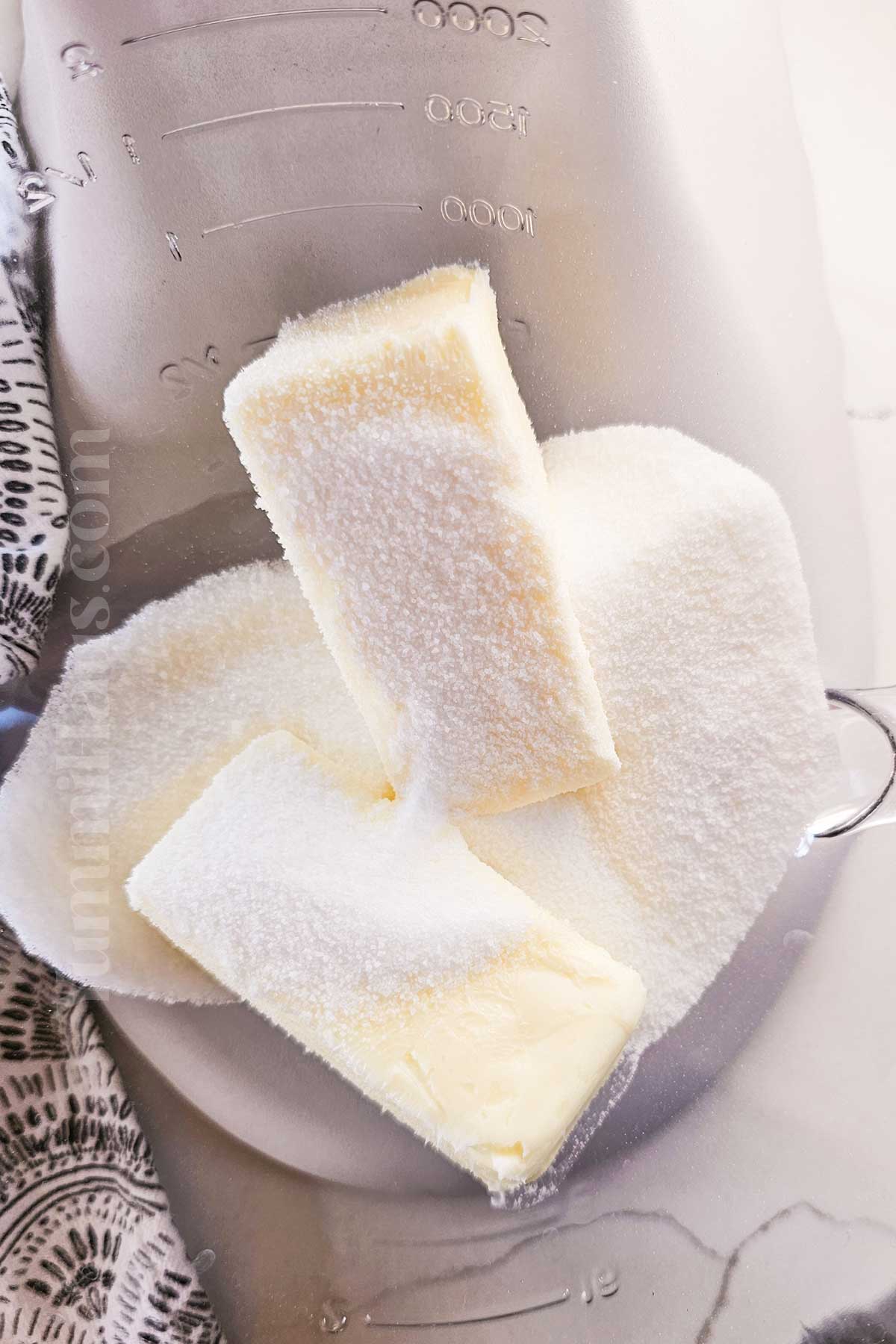 mixing sugar and butter