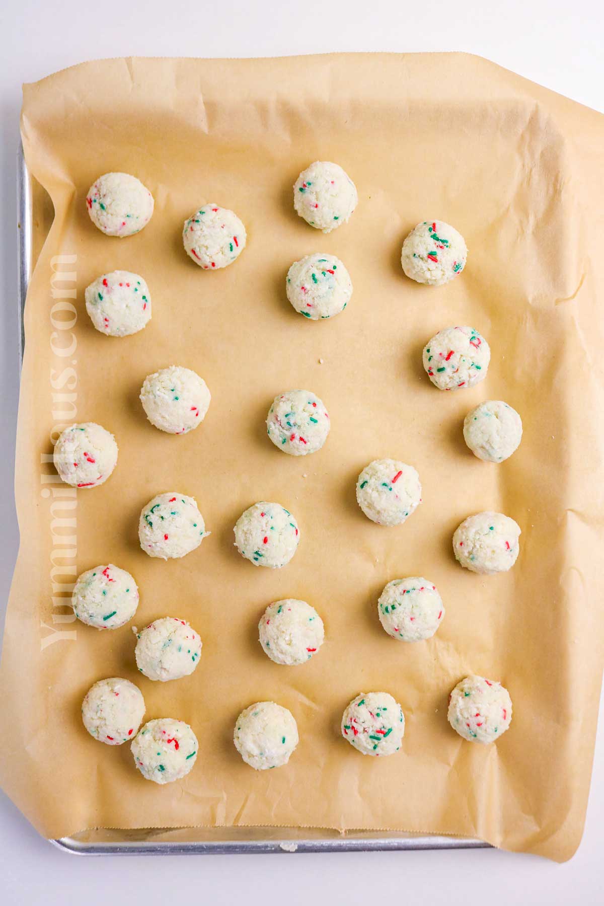 making the dough into balls