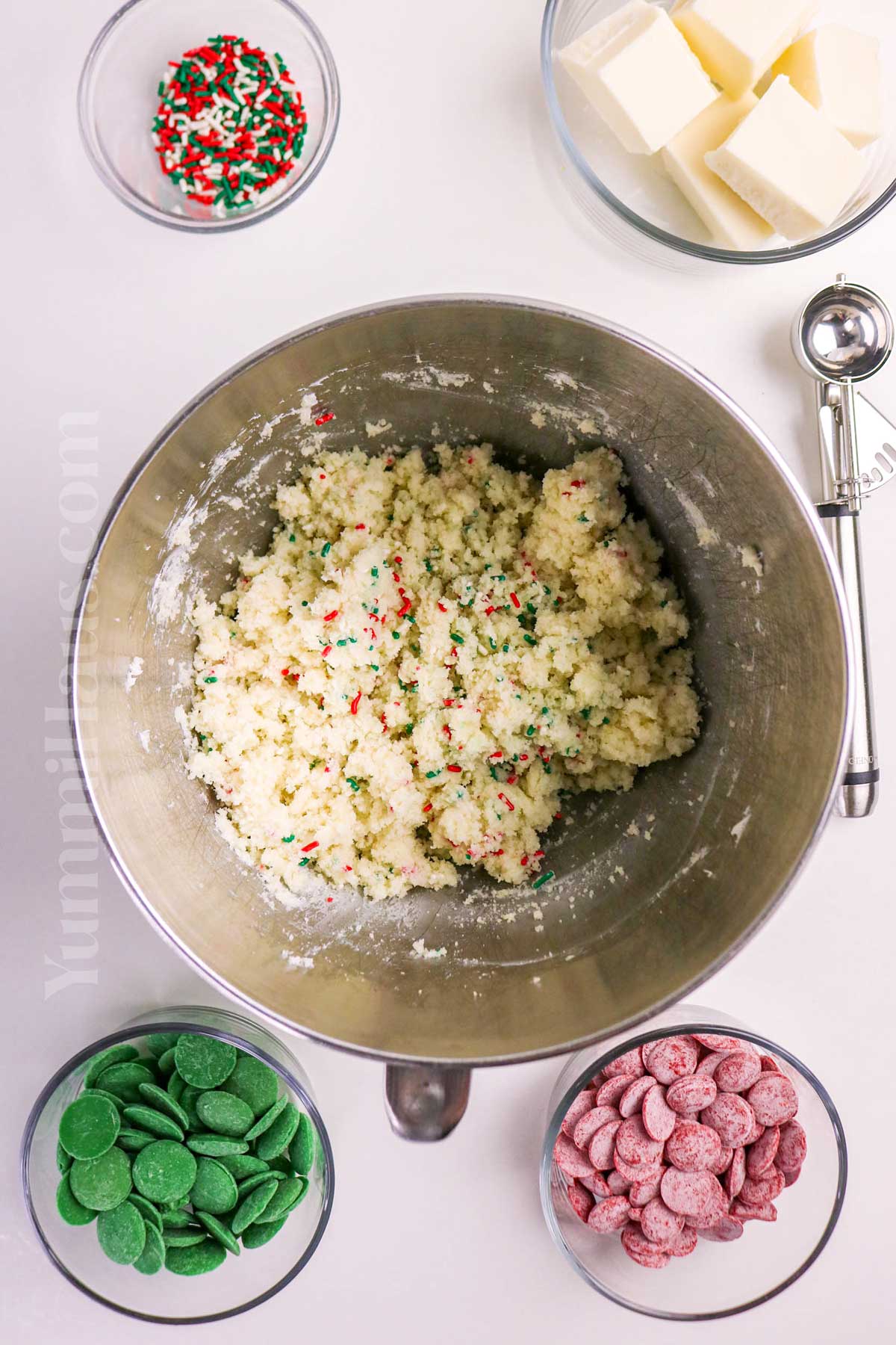 mixing the ingredients