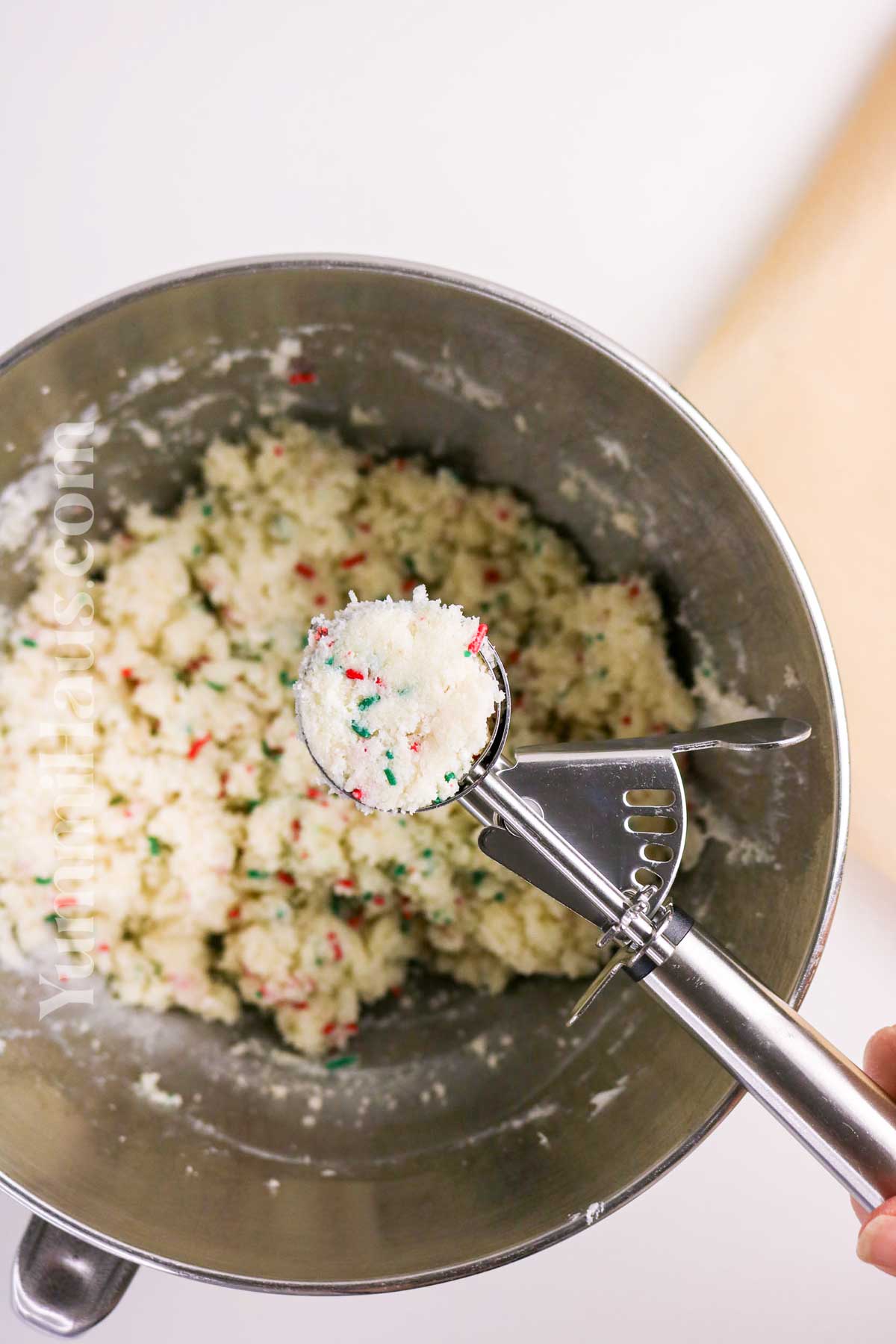 portioning the dough