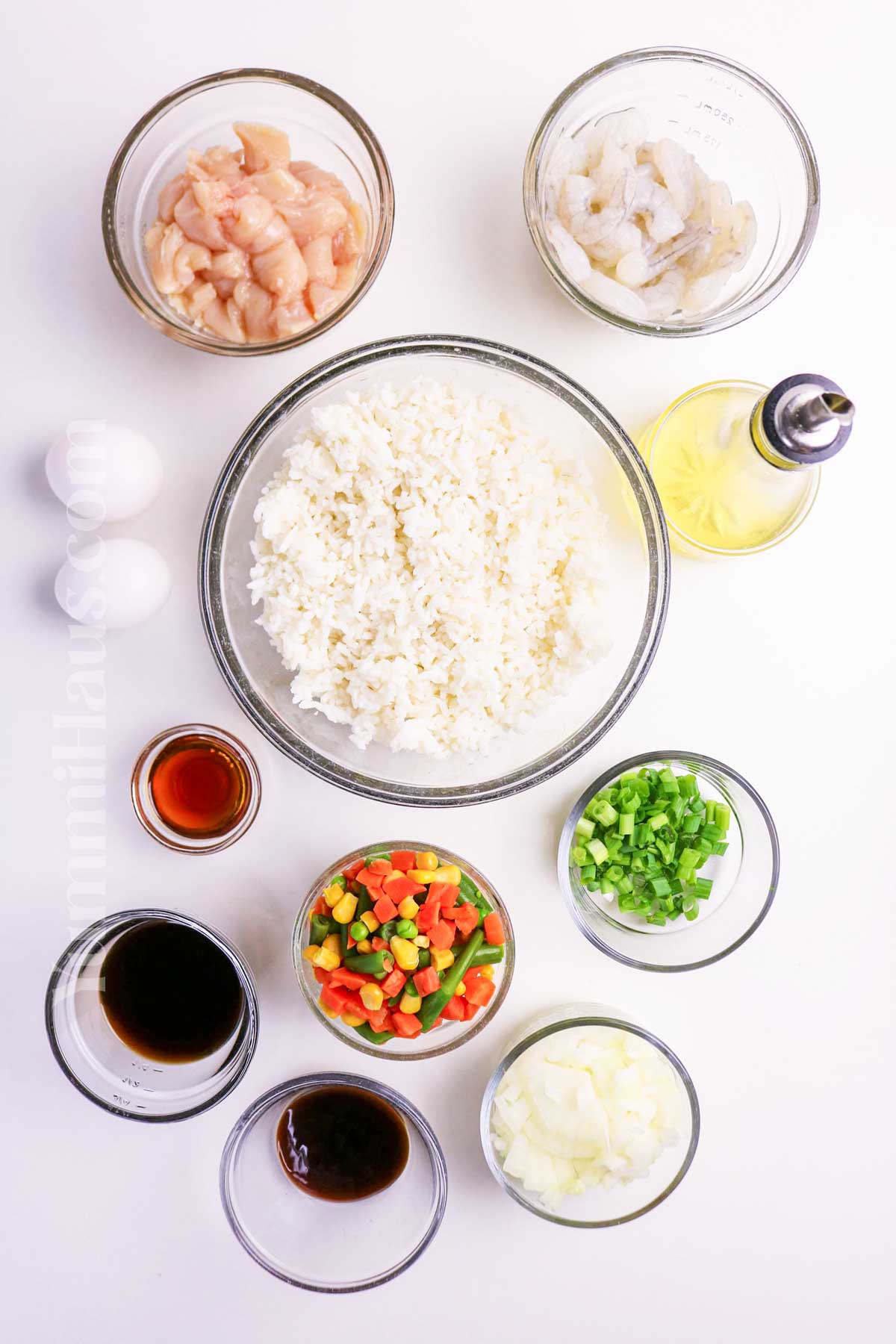 Shrimp and Chicken Fried Rice ingredients