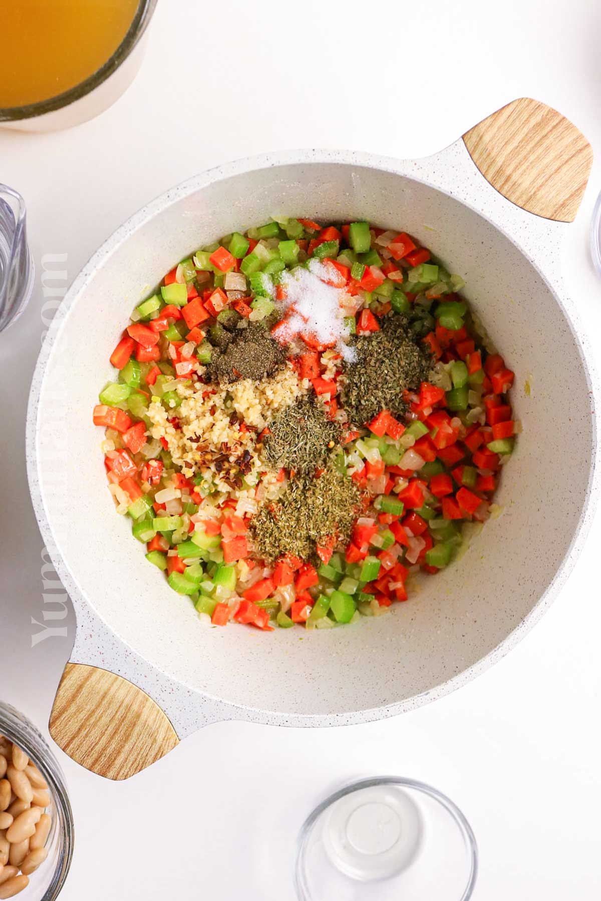 adding the seasonings