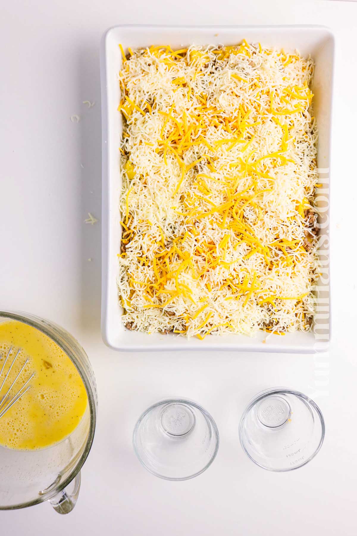 making breakfast bake