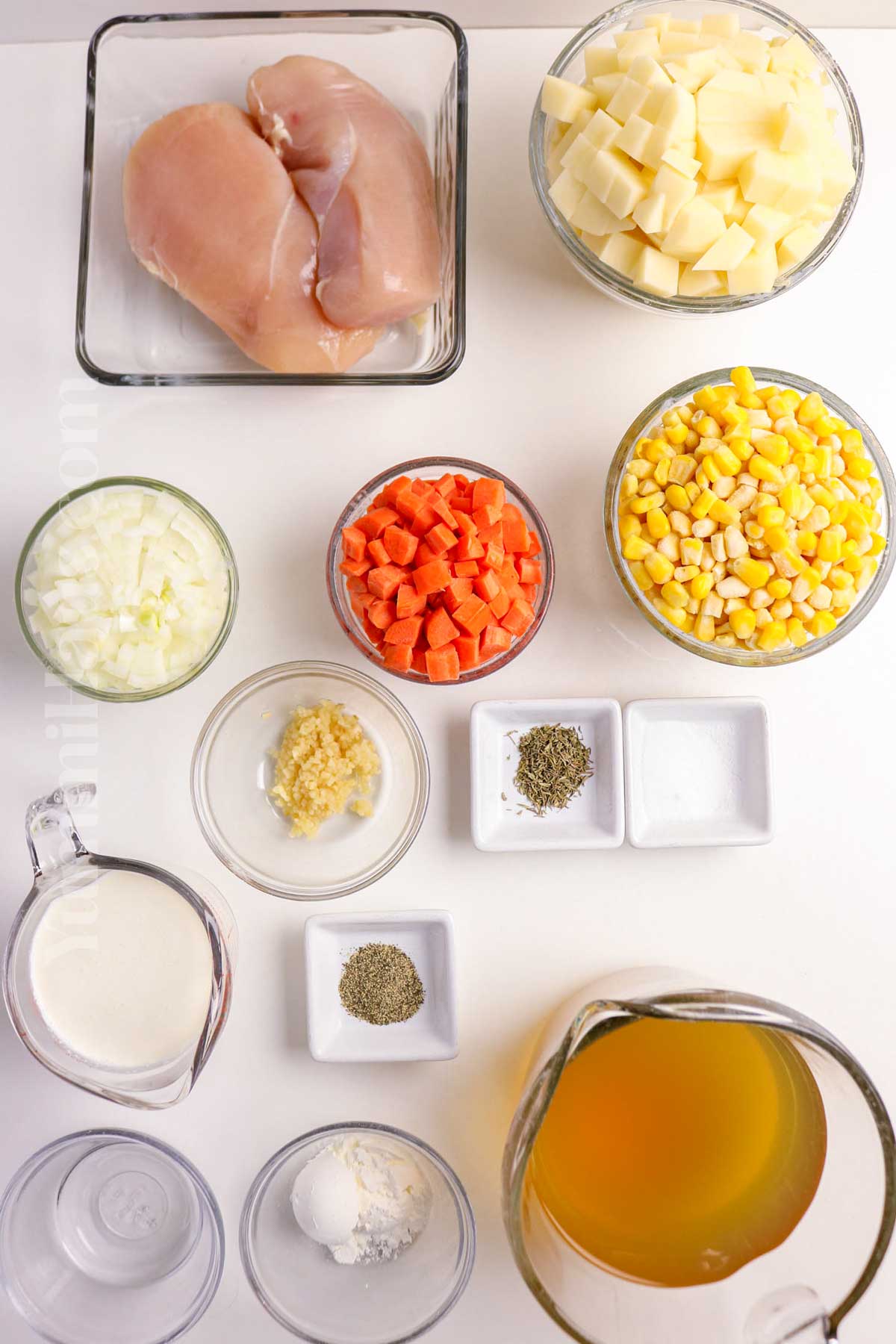 Chicken and Corn Chowder ingredients