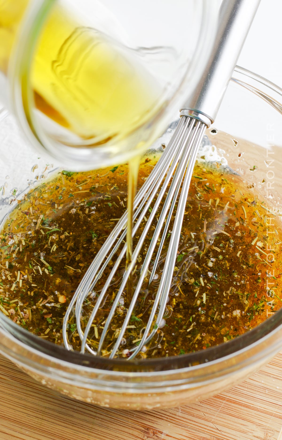 adding the olive oil