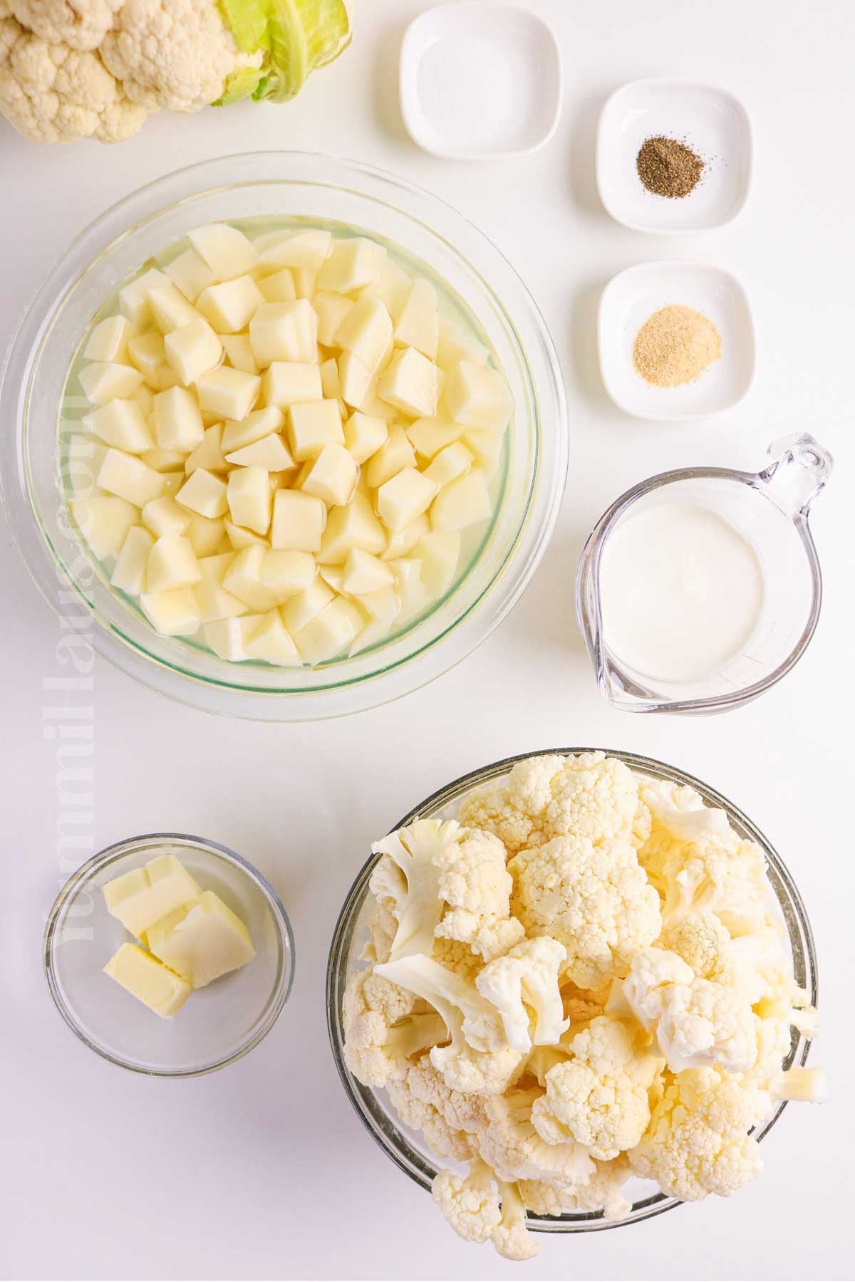 Cauliflower and Potato Mashed Potato ingredients