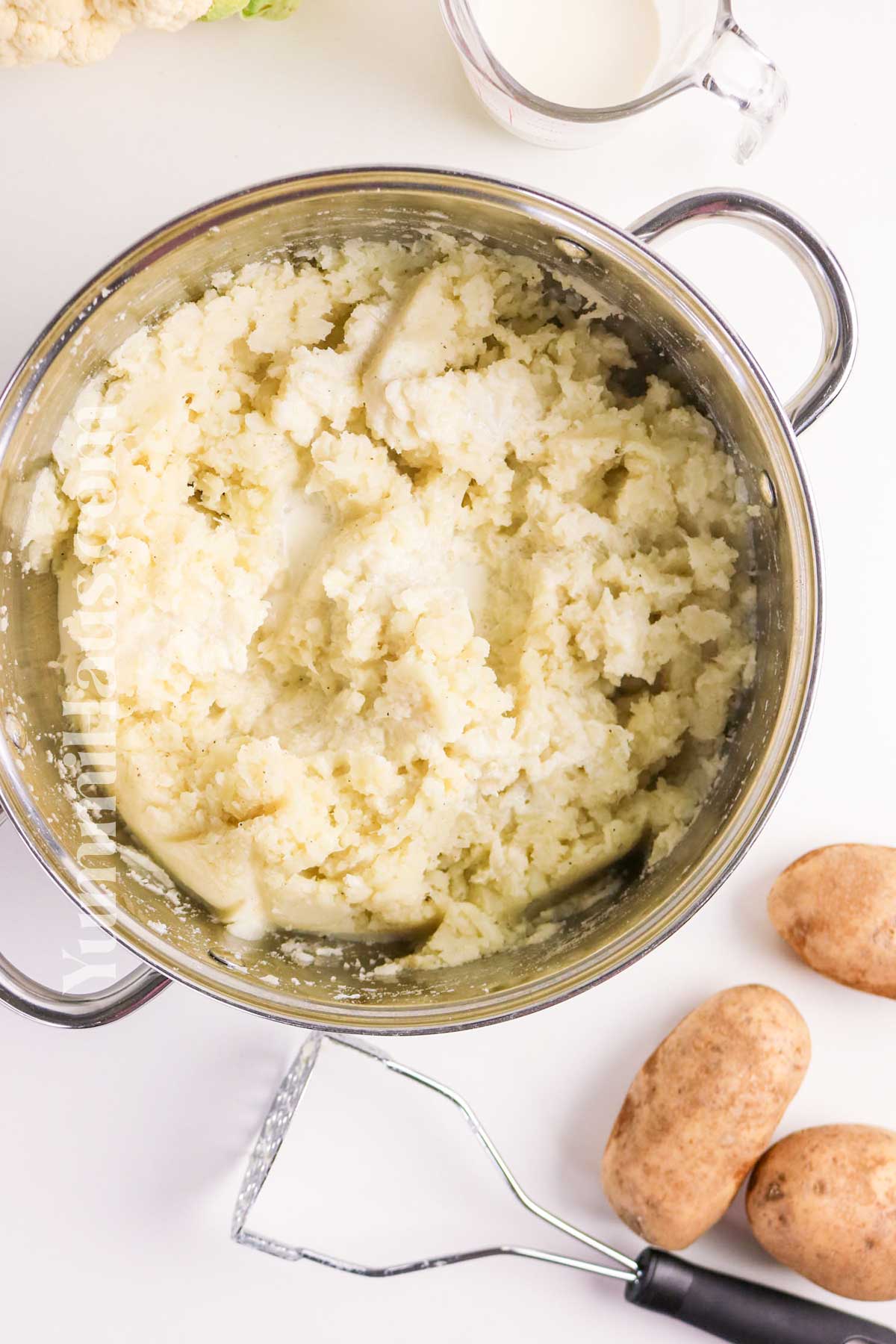 mashing the ingredients