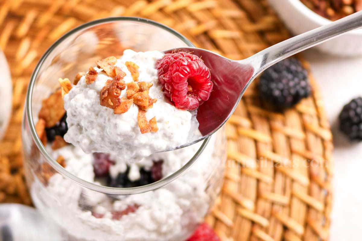 pudding with berries