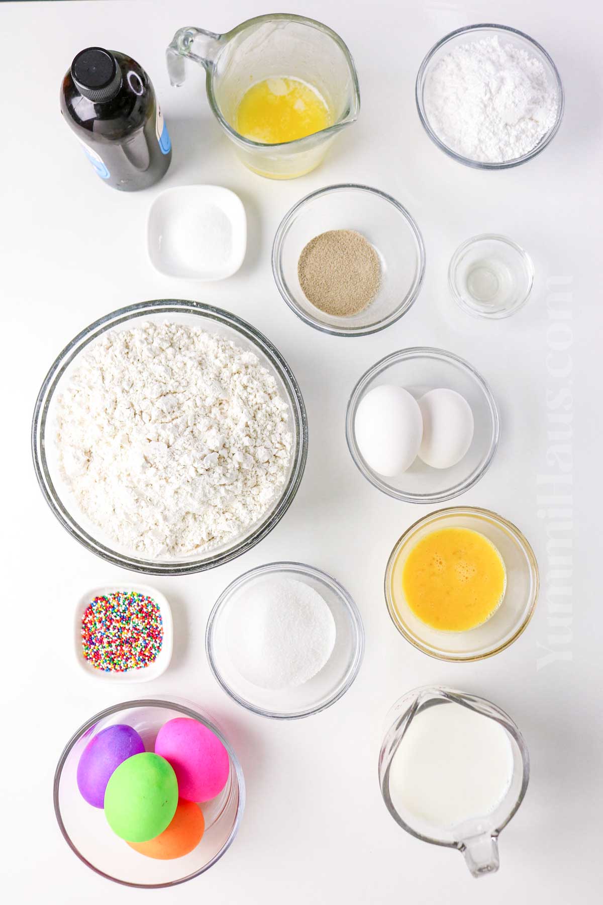 Easter Bread ingredients