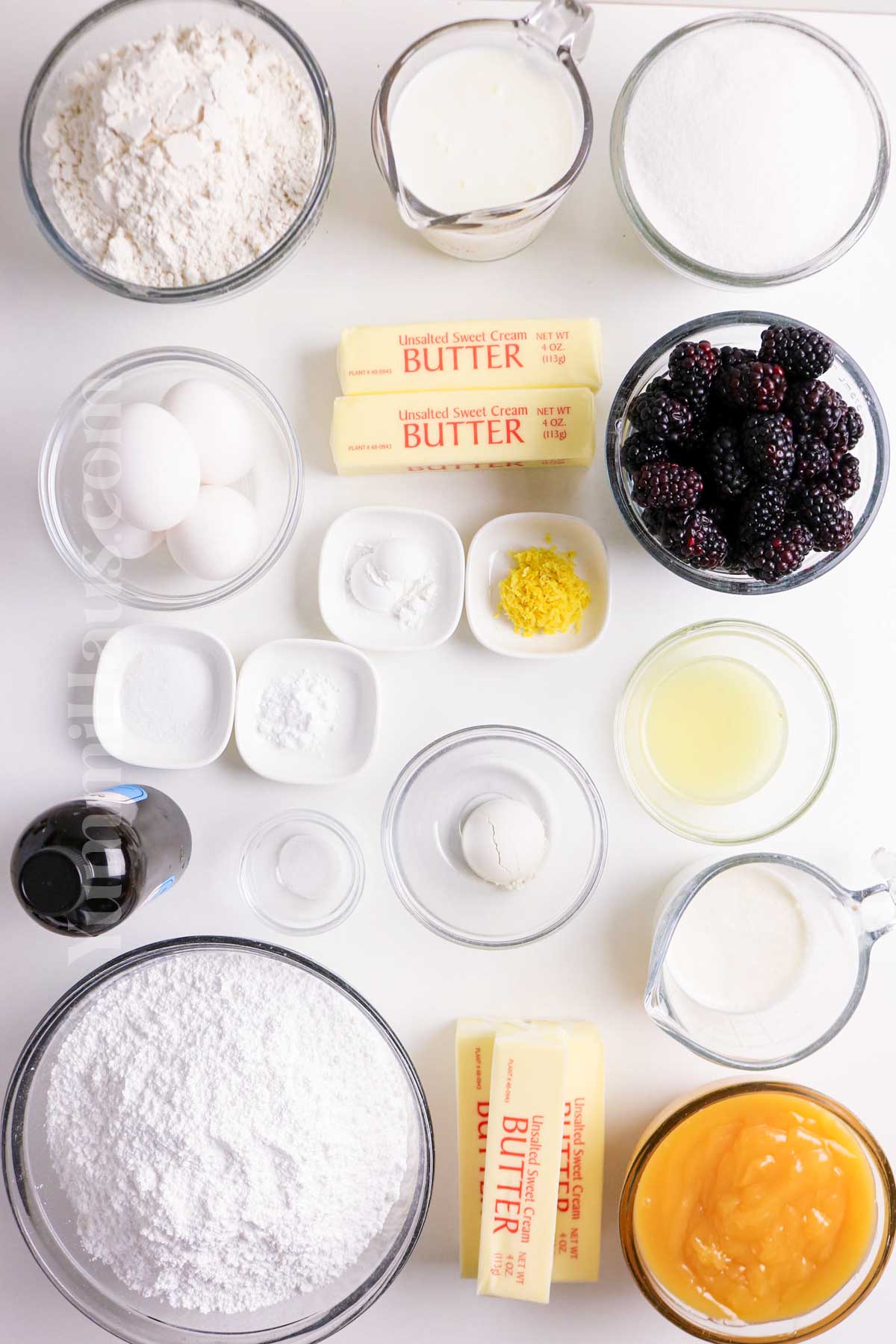 Lemon Blackberry Cake ingredients