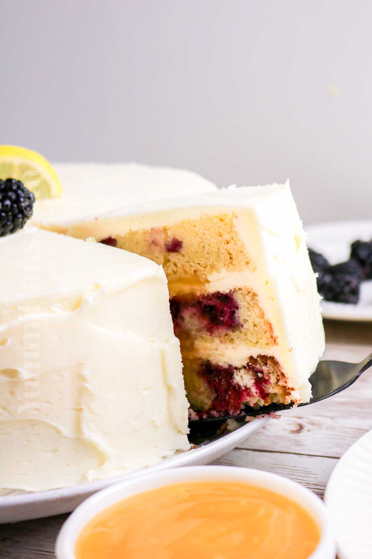 slice of berry cake