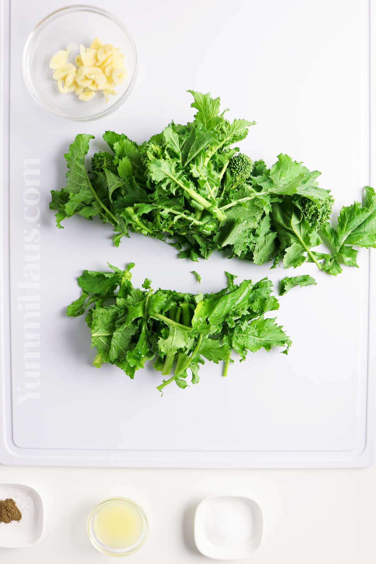 chopping rapini