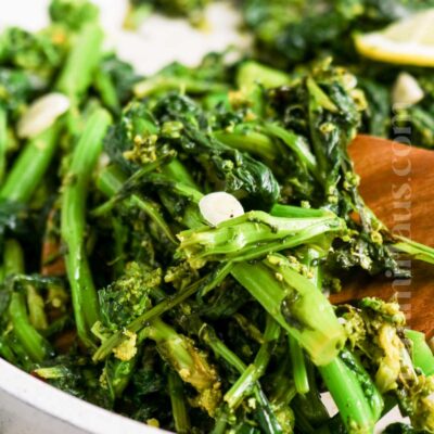 rapini on the stovetop