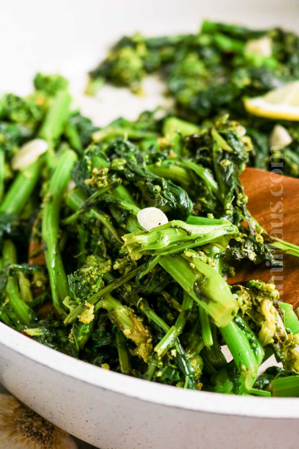 rapini on the stovetop