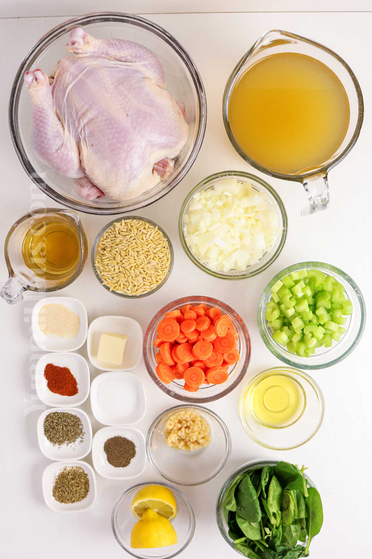 Chicken and Orzo ingredients