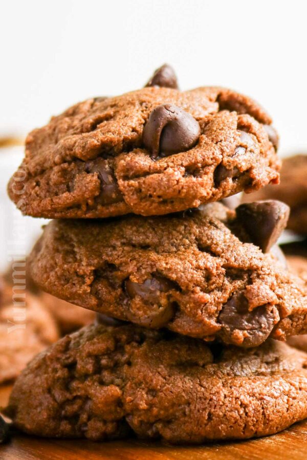 Chocolate Chocolate Chip Peanut Butter Cookies
