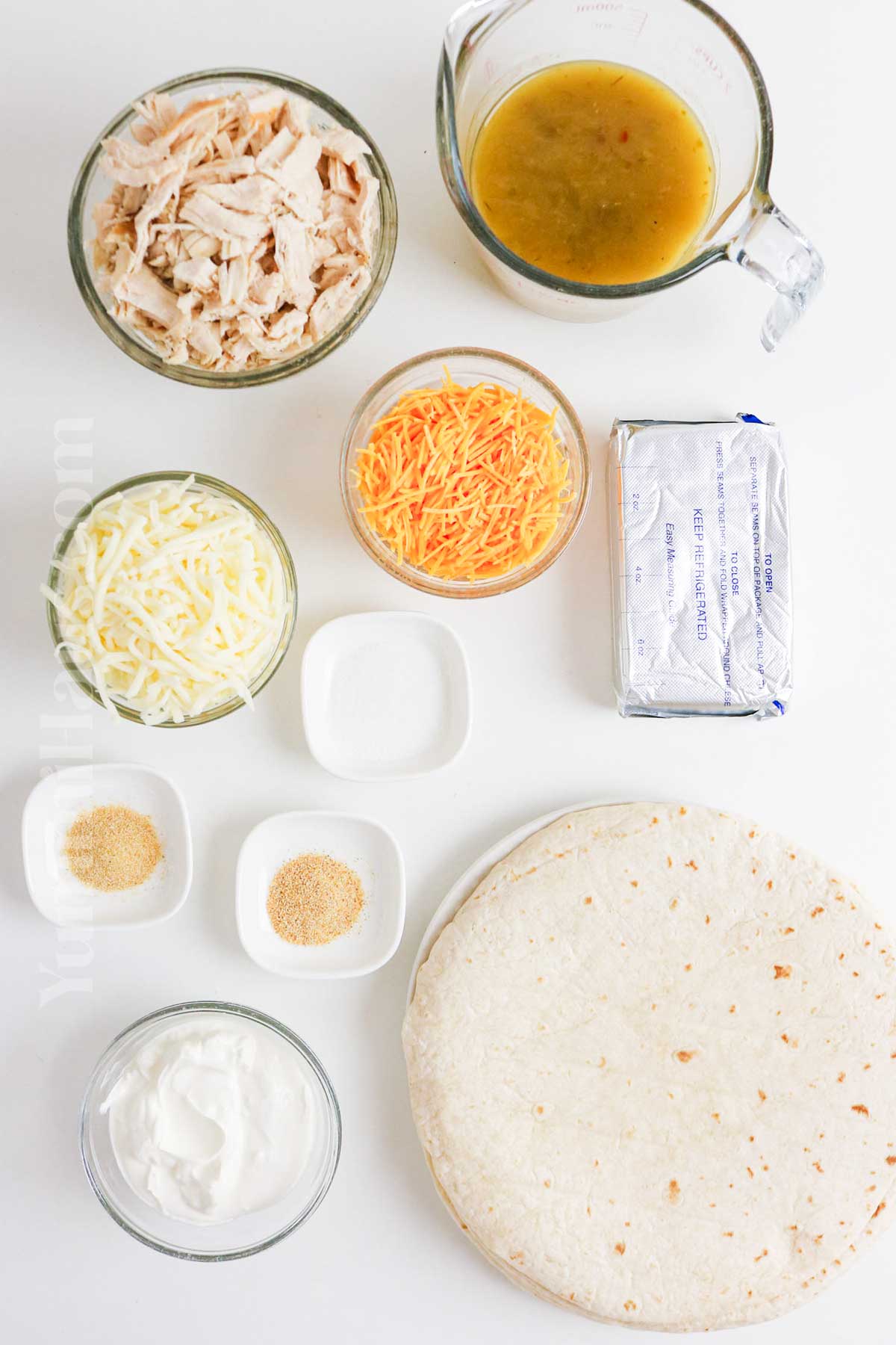 Cream Cheese Chicken Enchilada ingredients