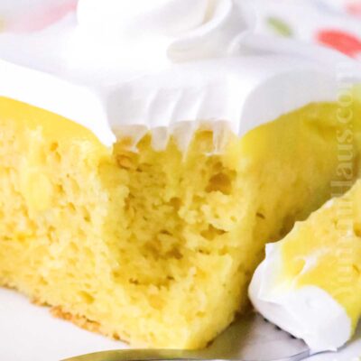 Lemon Poke Cake with pudding