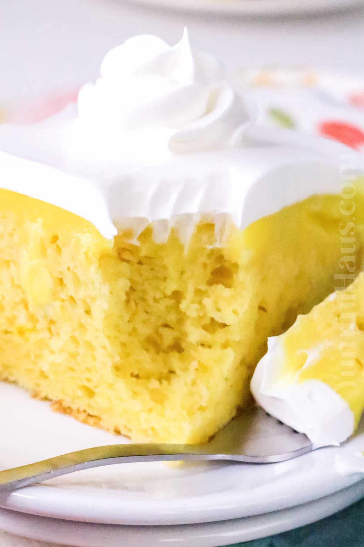 Lemon Poke Cake with pudding