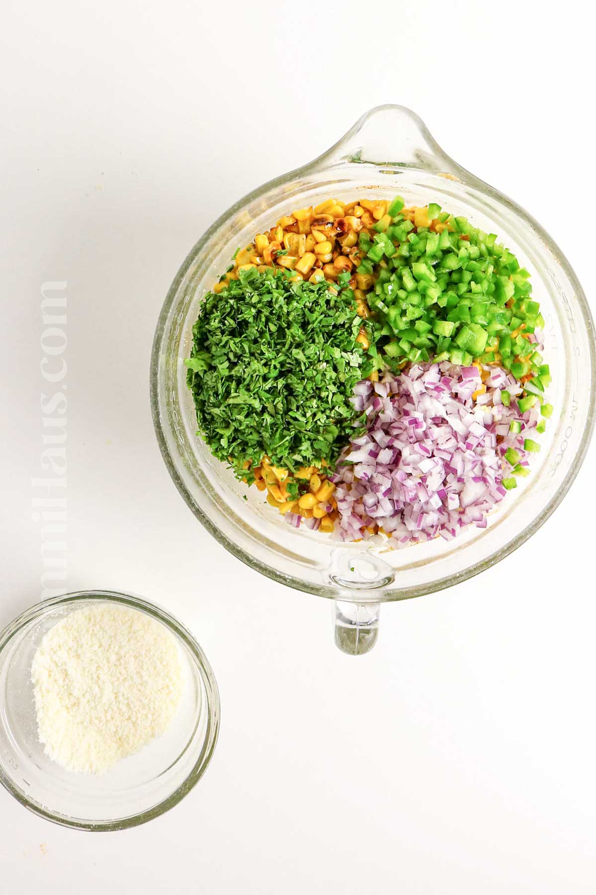 mixing the dip ingredients