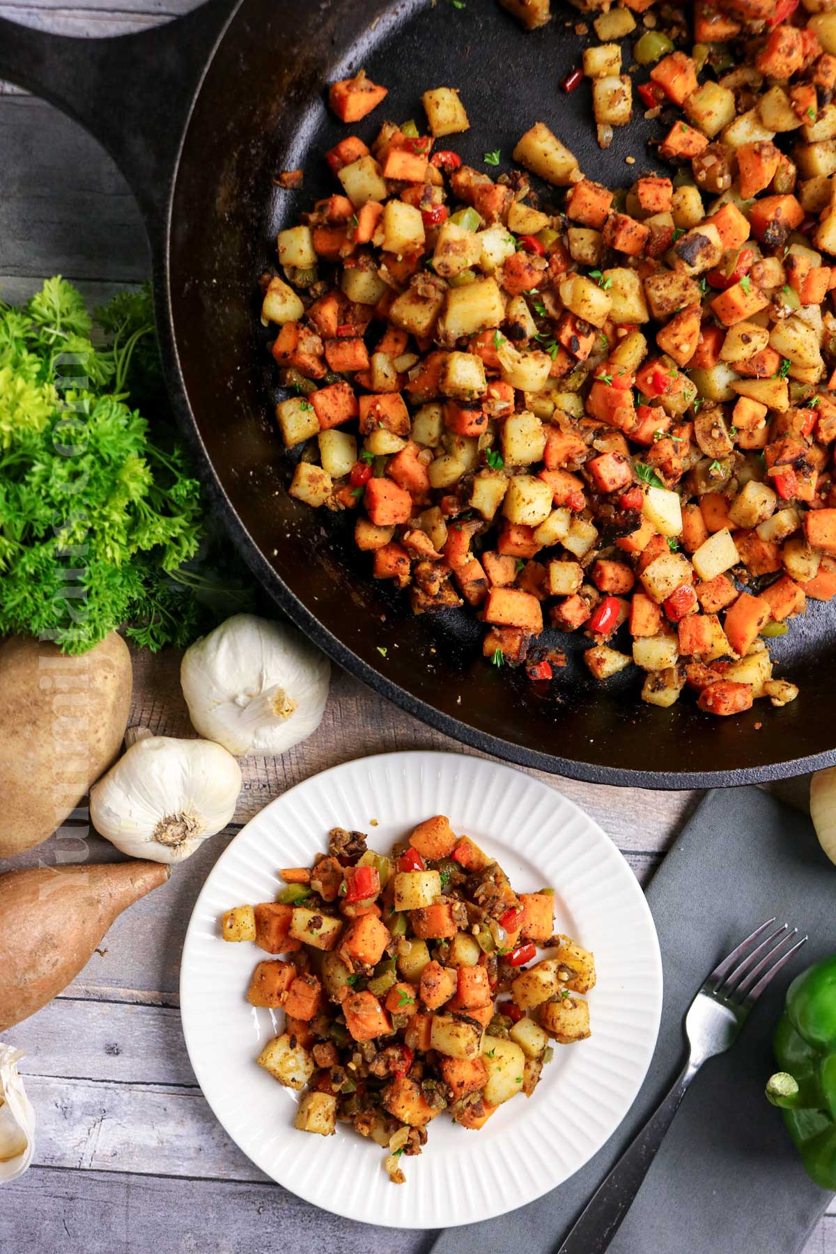 Sweet Potato and Potato Hash recipe