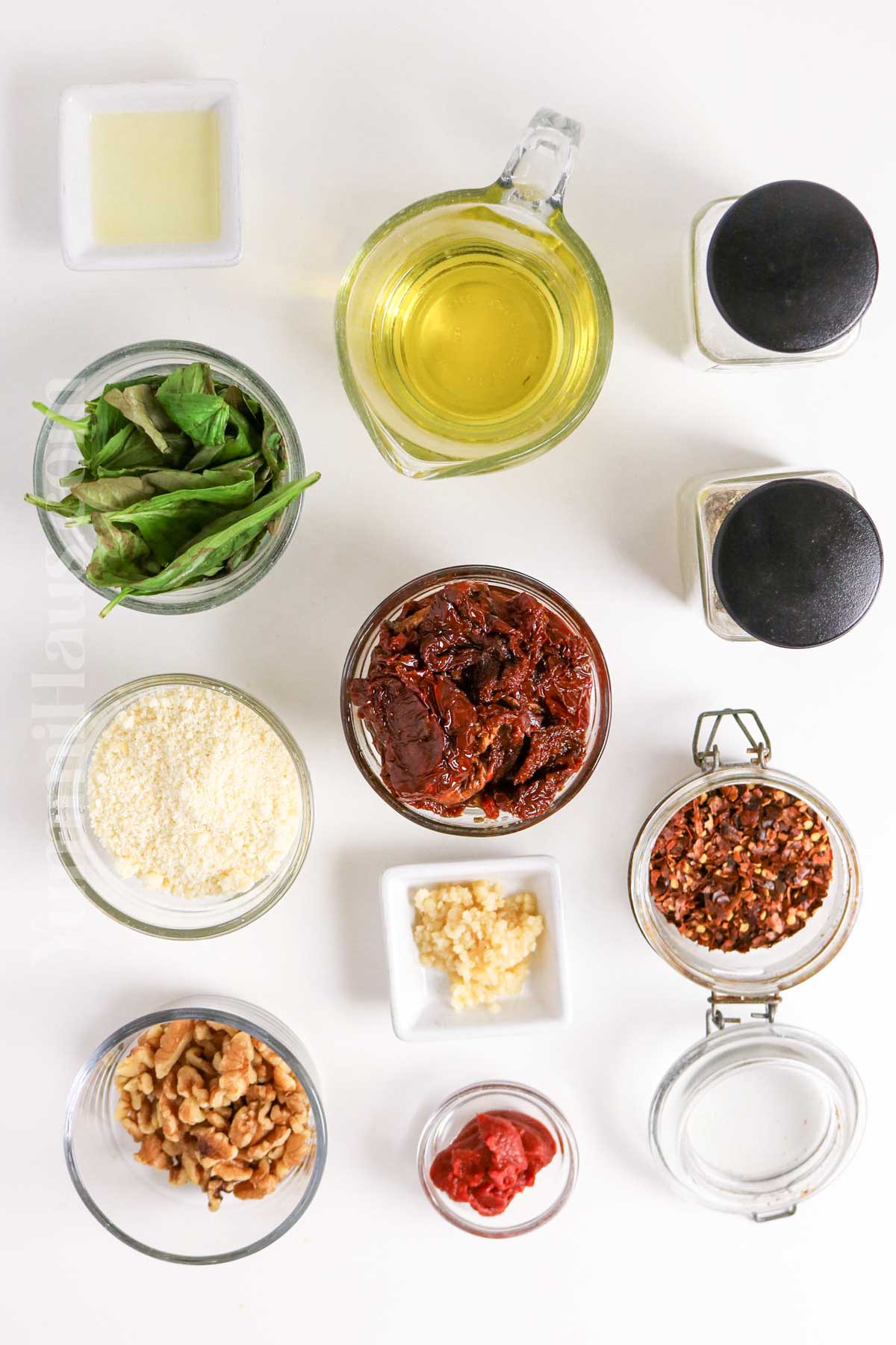Pesto Rosso (Sun-dried Tomato Pesto) ingredients