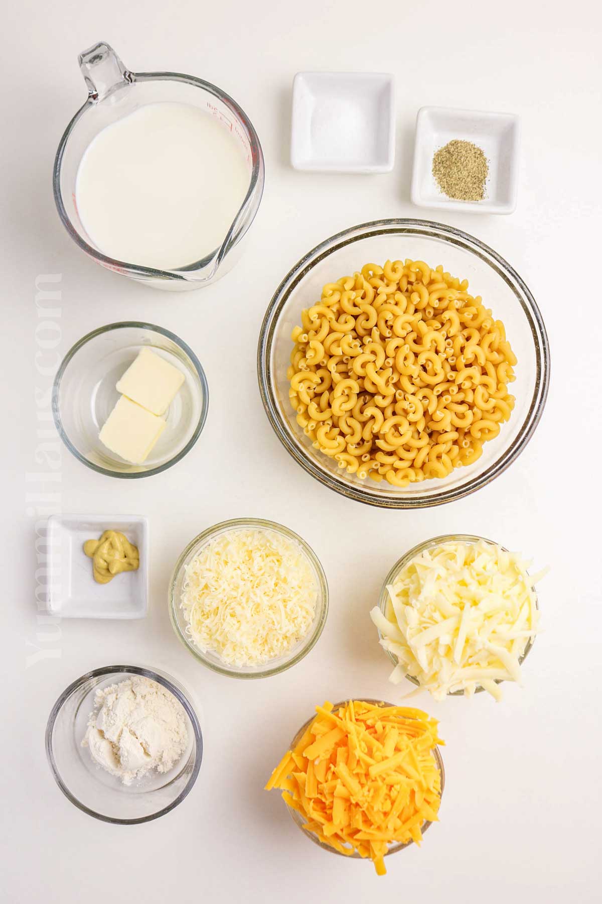3-Cheese Macaroni and Cheese ingredients