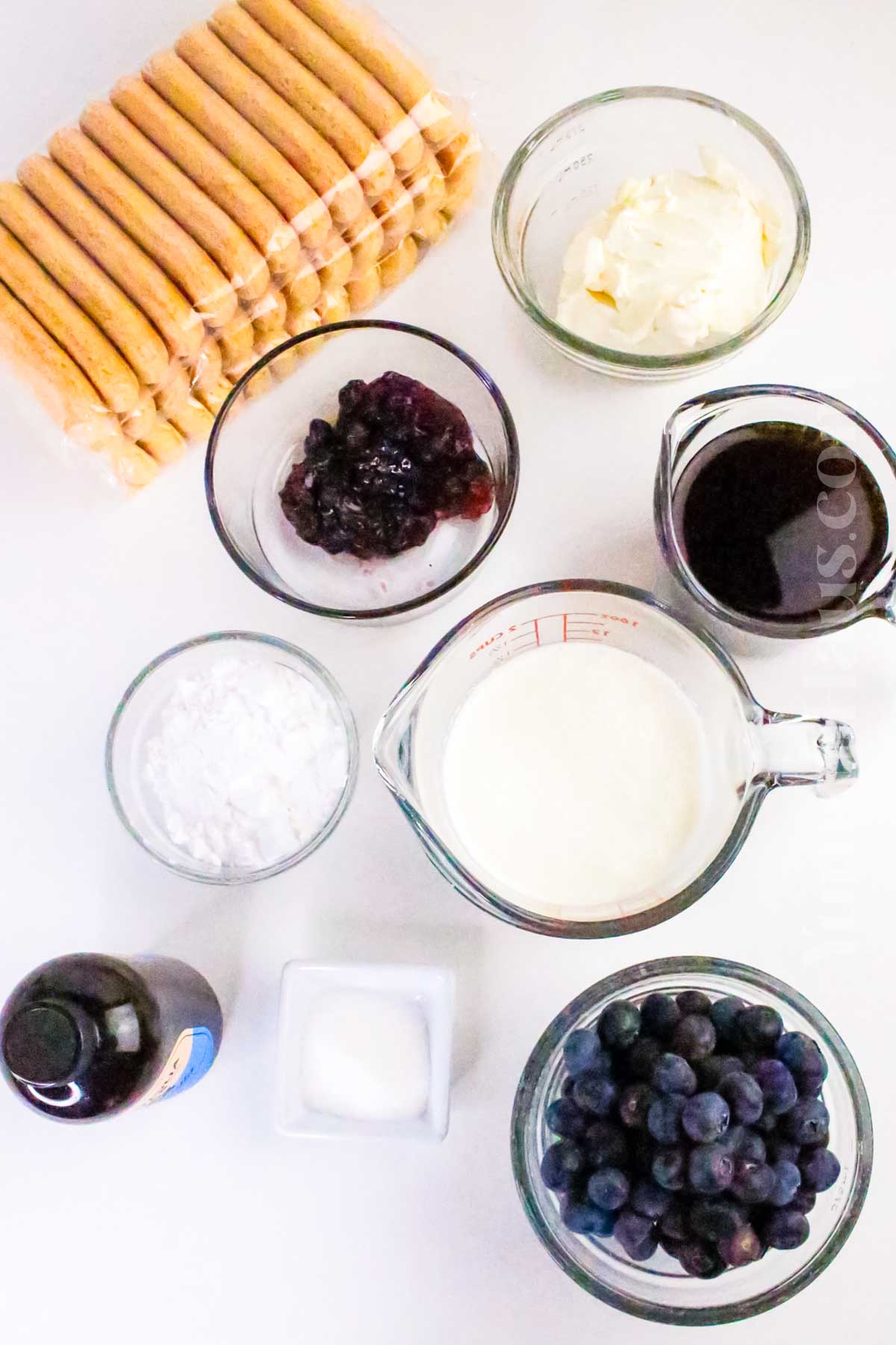 Blueberry Tiramisu ingredients